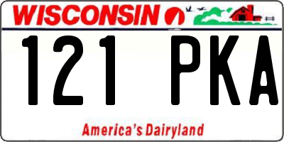 WI license plate 121PKA