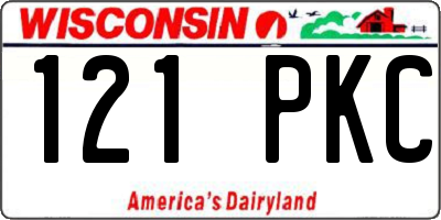 WI license plate 121PKC