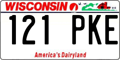 WI license plate 121PKE