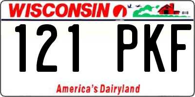 WI license plate 121PKF