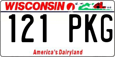 WI license plate 121PKG