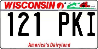 WI license plate 121PKI