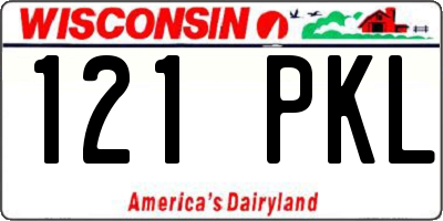 WI license plate 121PKL