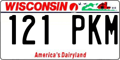 WI license plate 121PKM