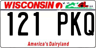 WI license plate 121PKQ