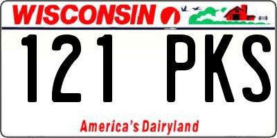 WI license plate 121PKS