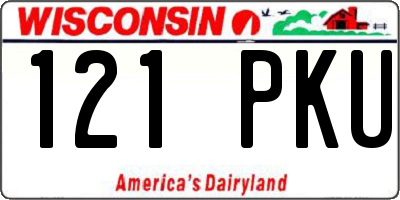 WI license plate 121PKU