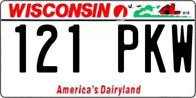 WI license plate 121PKW