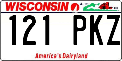 WI license plate 121PKZ