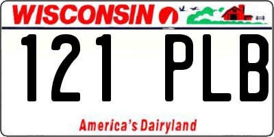 WI license plate 121PLB