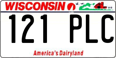 WI license plate 121PLC