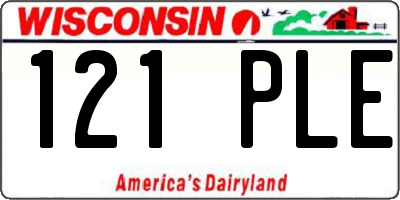 WI license plate 121PLE