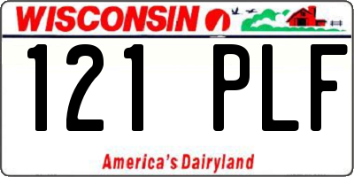 WI license plate 121PLF