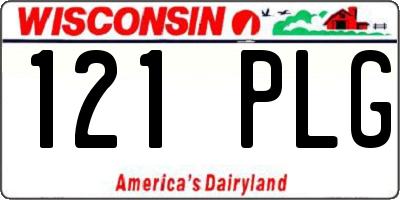 WI license plate 121PLG