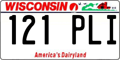 WI license plate 121PLI