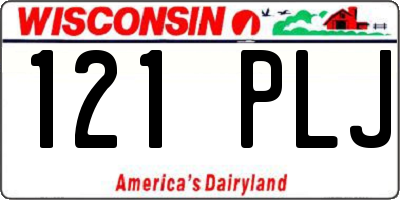 WI license plate 121PLJ