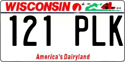 WI license plate 121PLK