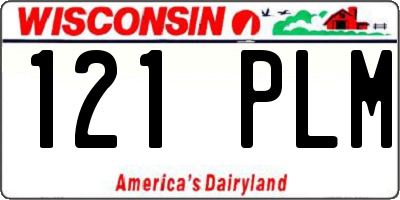 WI license plate 121PLM