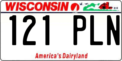 WI license plate 121PLN