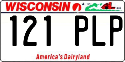 WI license plate 121PLP