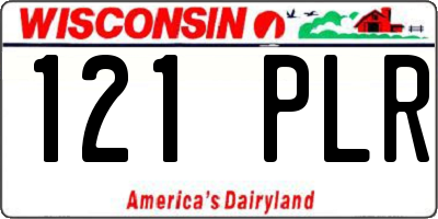 WI license plate 121PLR