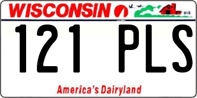 WI license plate 121PLS