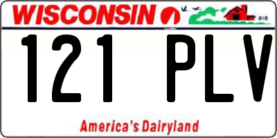 WI license plate 121PLV
