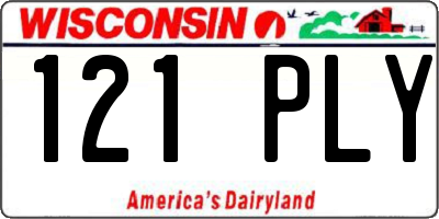 WI license plate 121PLY