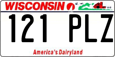 WI license plate 121PLZ