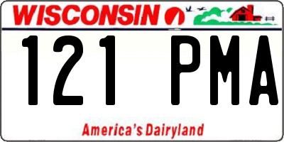 WI license plate 121PMA