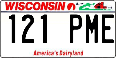 WI license plate 121PME