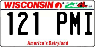 WI license plate 121PMI