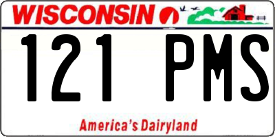 WI license plate 121PMS