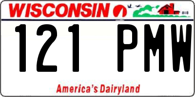 WI license plate 121PMW
