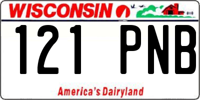 WI license plate 121PNB