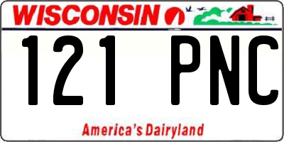 WI license plate 121PNC