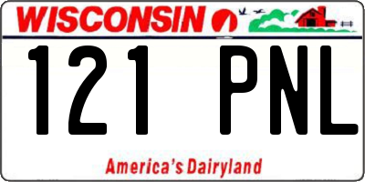 WI license plate 121PNL