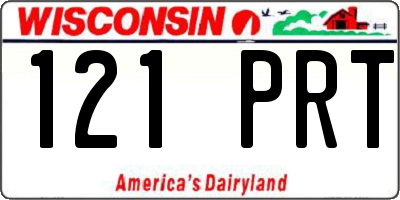 WI license plate 121PRT