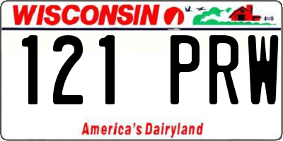 WI license plate 121PRW