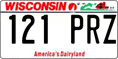 WI license plate 121PRZ
