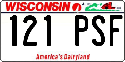 WI license plate 121PSF