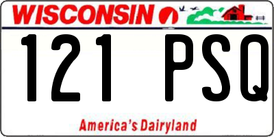 WI license plate 121PSQ