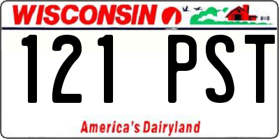WI license plate 121PST