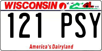 WI license plate 121PSY