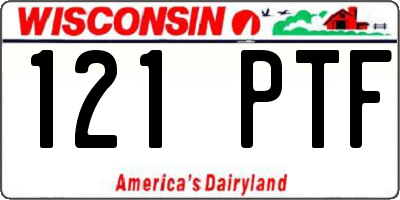 WI license plate 121PTF