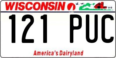 WI license plate 121PUC