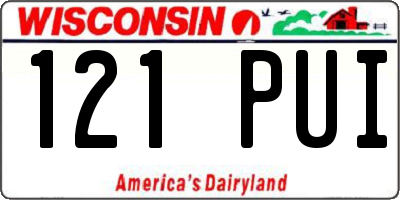 WI license plate 121PUI