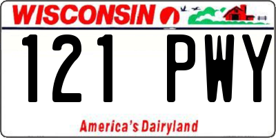 WI license plate 121PWY