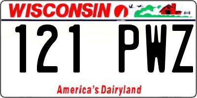 WI license plate 121PWZ