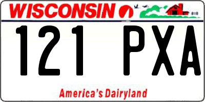 WI license plate 121PXA